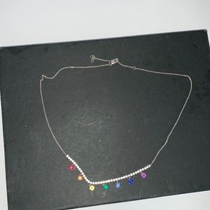 14 inch sterling silver rainbow charms